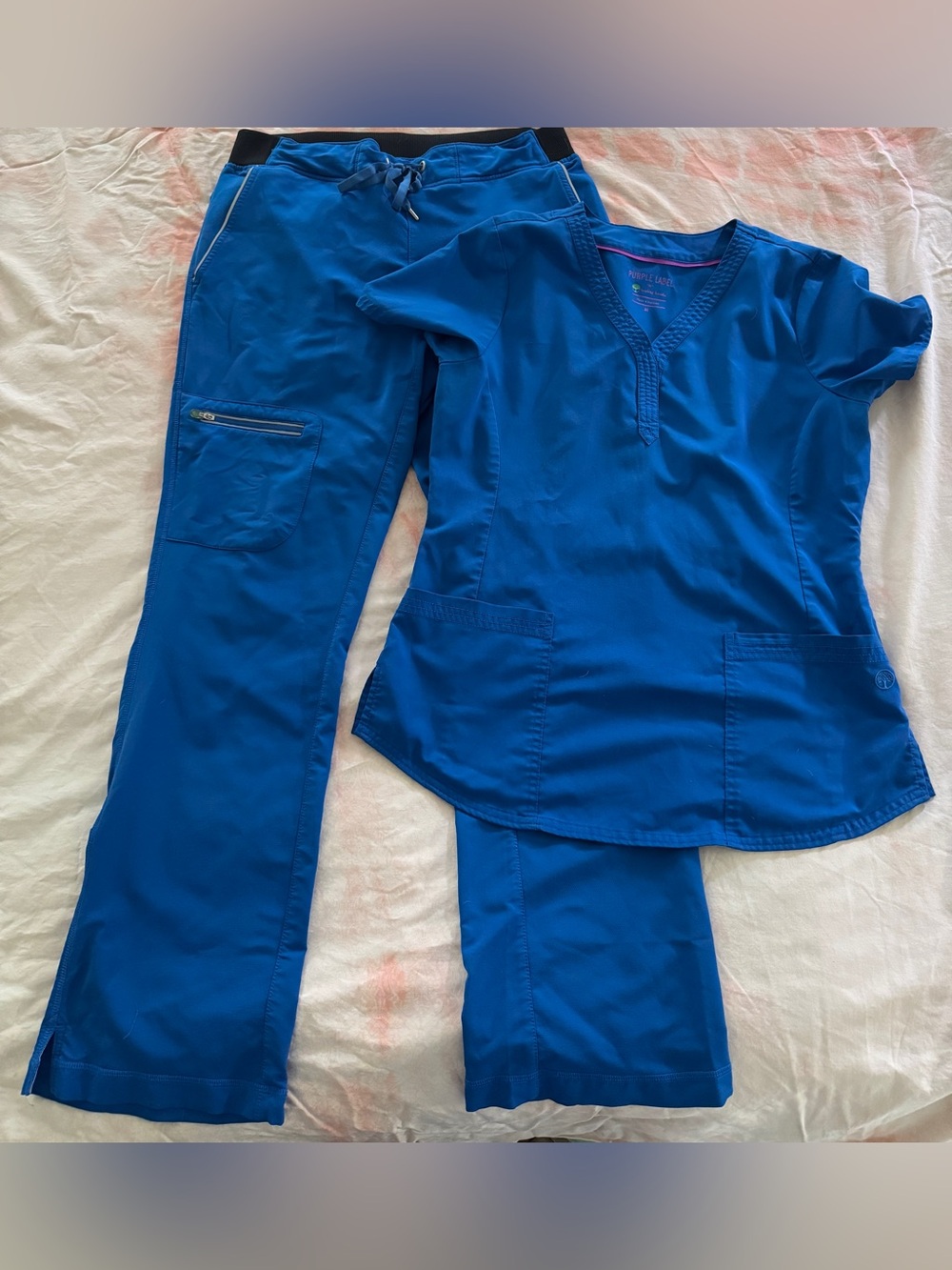 Purple Label Healing Hands Women’s Royal Blue Boot Cut Scrub Set